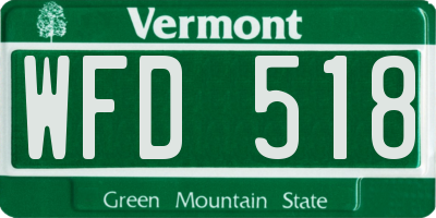 VT license plate WFD518