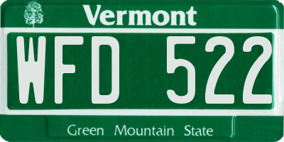 VT license plate WFD522