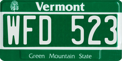 VT license plate WFD523