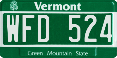 VT license plate WFD524
