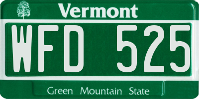 VT license plate WFD525