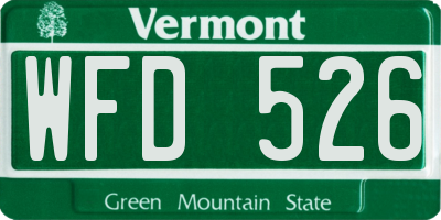 VT license plate WFD526
