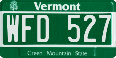 VT license plate WFD527