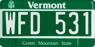 VT license plate WFD531