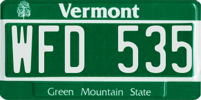 VT license plate WFD535