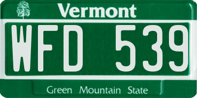 VT license plate WFD539