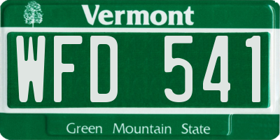 VT license plate WFD541