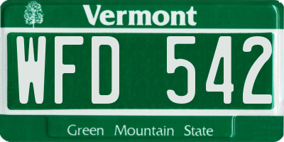 VT license plate WFD542
