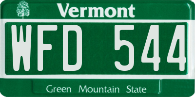 VT license plate WFD544