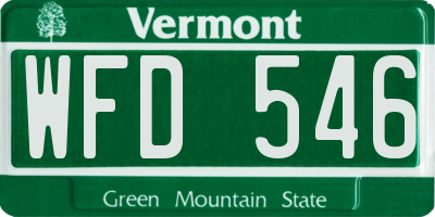 VT license plate WFD546