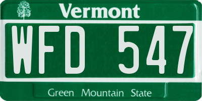 VT license plate WFD547