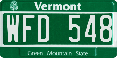 VT license plate WFD548