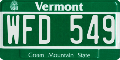 VT license plate WFD549