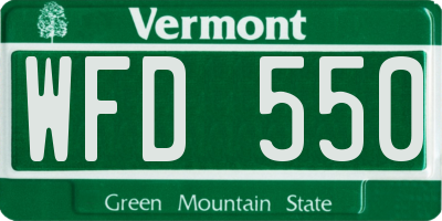 VT license plate WFD550