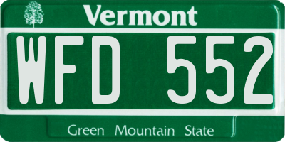 VT license plate WFD552