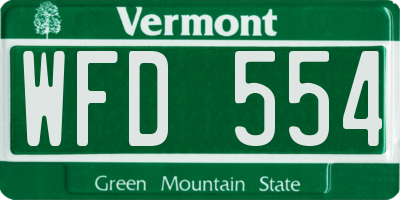 VT license plate WFD554