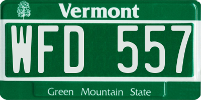 VT license plate WFD557