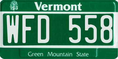 VT license plate WFD558