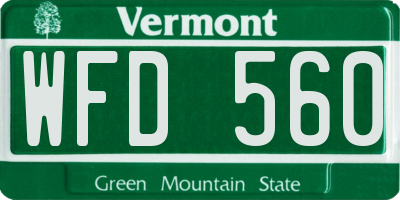 VT license plate WFD560
