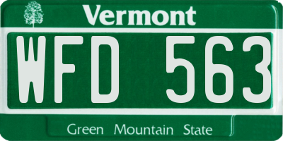 VT license plate WFD563