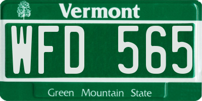VT license plate WFD565
