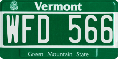 VT license plate WFD566