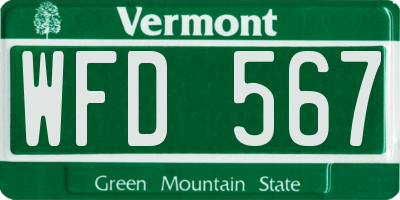 VT license plate WFD567
