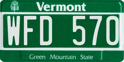 VT license plate WFD570