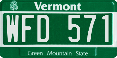 VT license plate WFD571