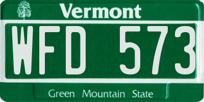 VT license plate WFD573