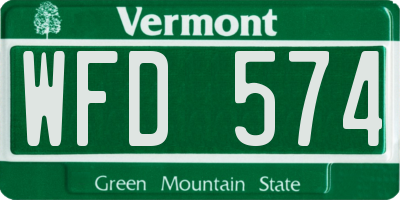 VT license plate WFD574