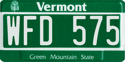 VT license plate WFD575