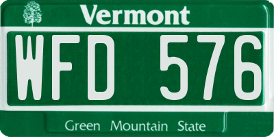 VT license plate WFD576