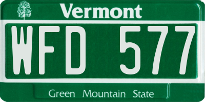 VT license plate WFD577