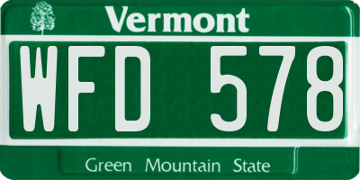 VT license plate WFD578