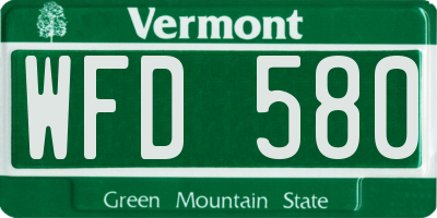 VT license plate WFD580