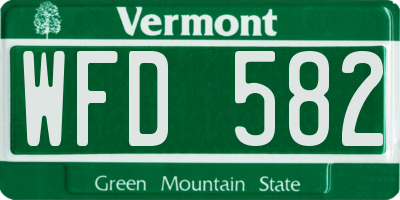 VT license plate WFD582