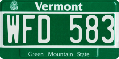 VT license plate WFD583