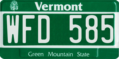 VT license plate WFD585