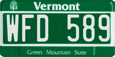 VT license plate WFD589