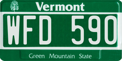 VT license plate WFD590
