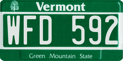 VT license plate WFD592