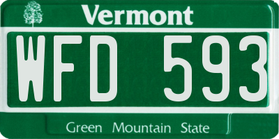 VT license plate WFD593
