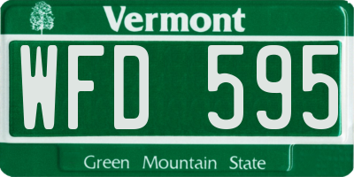 VT license plate WFD595