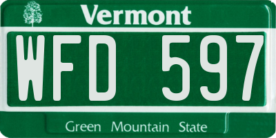 VT license plate WFD597