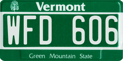 VT license plate WFD606
