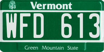 VT license plate WFD613