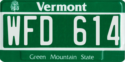 VT license plate WFD614