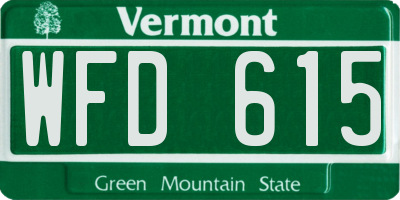 VT license plate WFD615