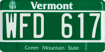 VT license plate WFD617